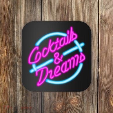 Cocktails And Dreams Retro 80s Coaster