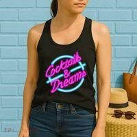 Cocktails And Dreams Retro 80s Women's Tank Top thumb 2