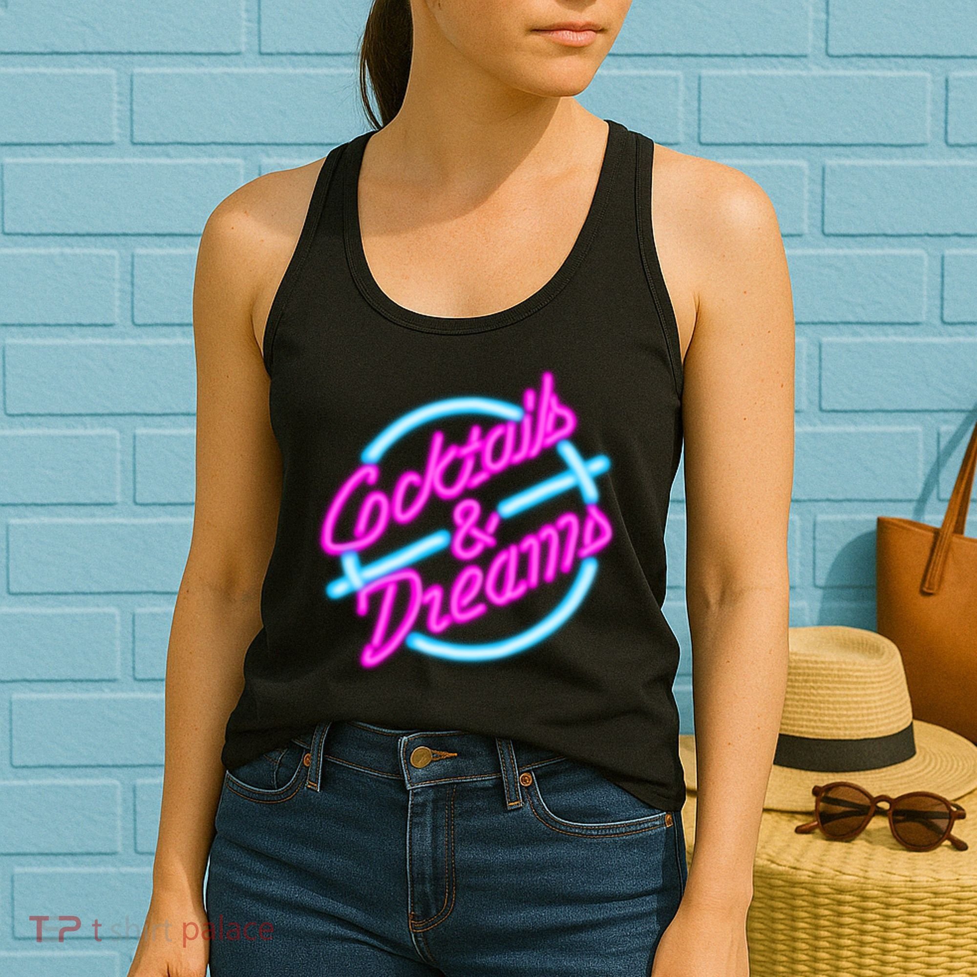 Cocktails And Dreams Retro 80s Women's Tank Top