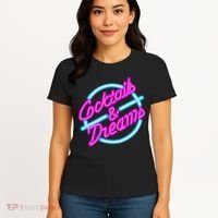 Cocktails And Dreams Retro 80s Women's T-Shirt thumb 4
