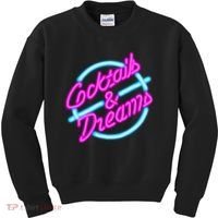 Cocktails And Dreams Retro 80s Kids Sweatshirt thumb 0