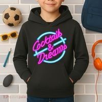 Cocktails And Dreams Retro 80s Kids Hoodie thumb 2