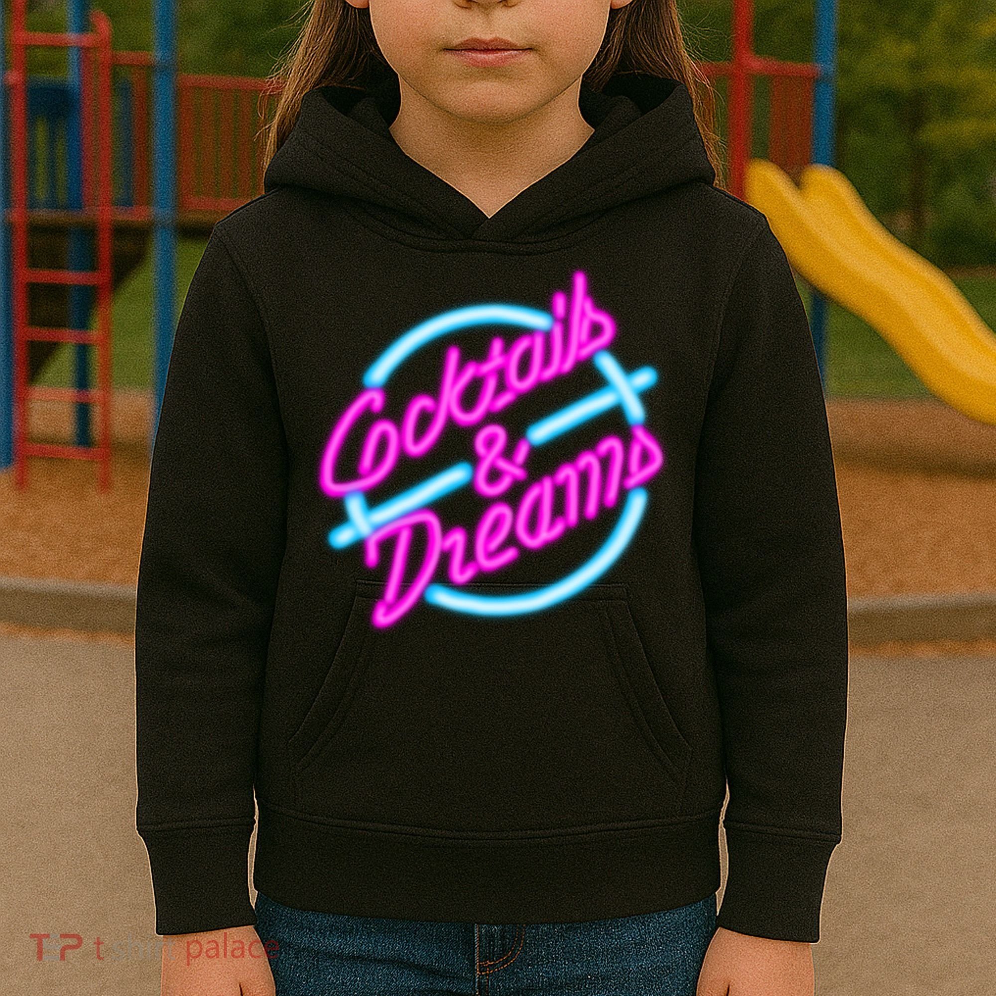 Cocktails And Dreams Retro 80s Kids Hoodie