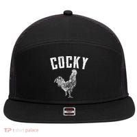 Cocky Rooster 7 Panel Mesh Trucker Snapback Hat thumb 0