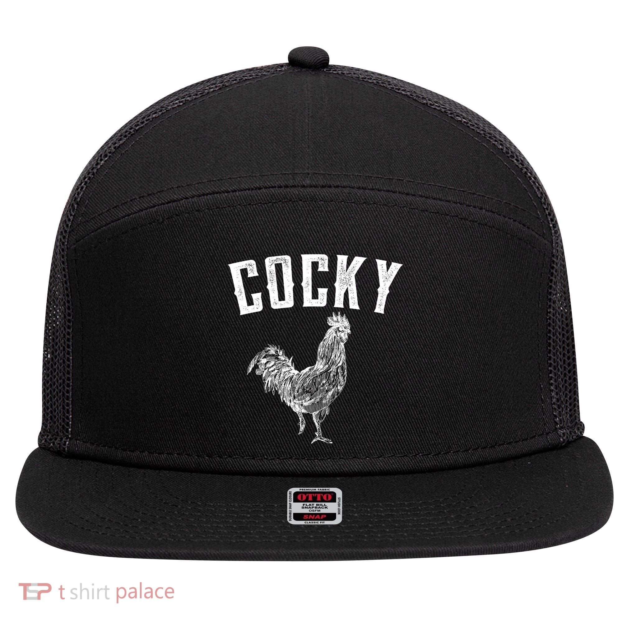 Cocky Rooster 7 Panel Mesh Trucker Snapback Hat