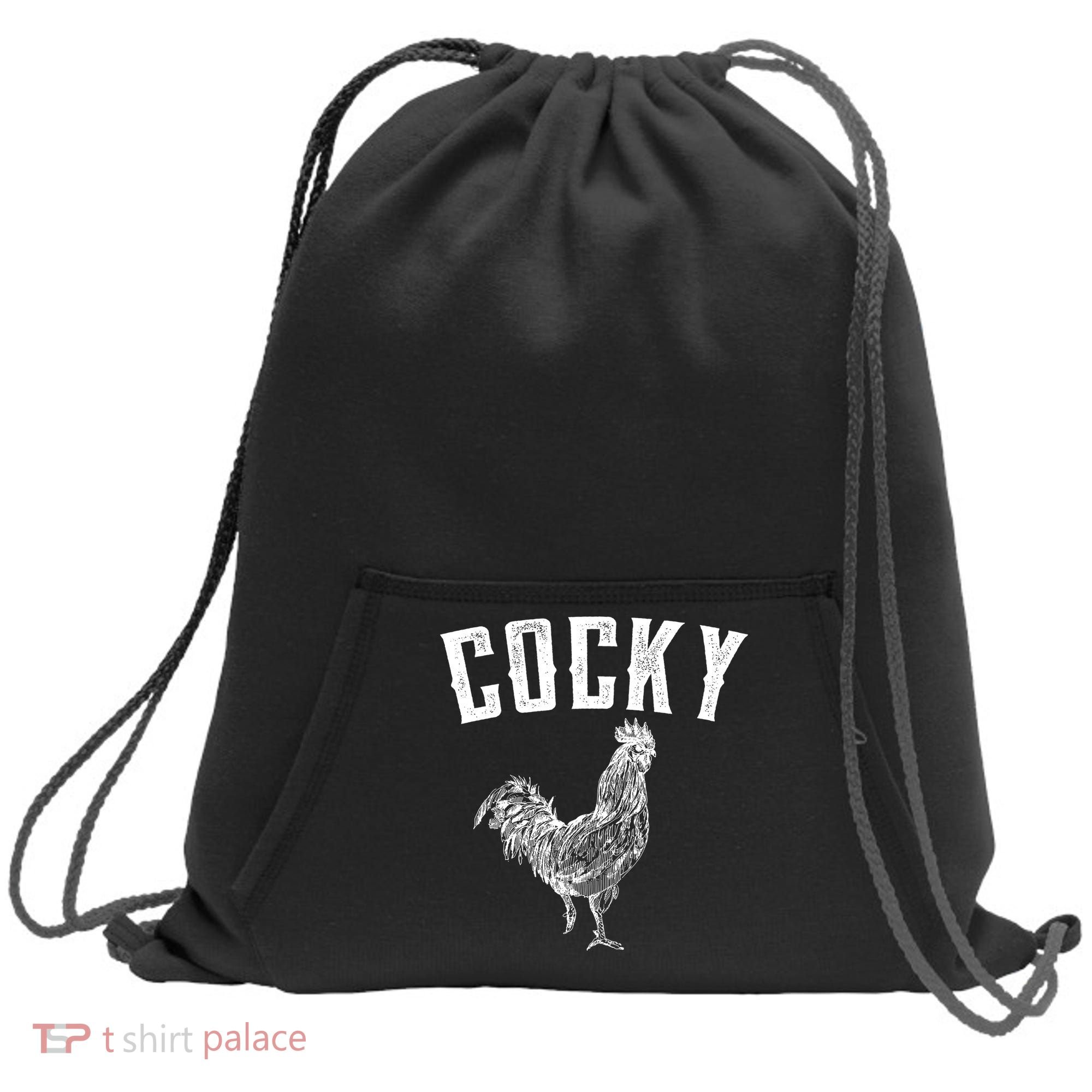 Cocky Rooster Sweatshirt Cinch Pack Bag