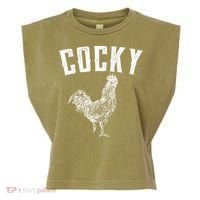 Cocky Rooster Garment-Dyed Women's Muscle Tee thumb 0