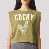 Cocky Rooster Garment-Dyed Women's Muscle Tee thumb 2