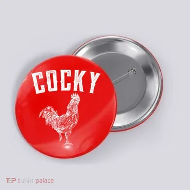 Cocky Rooster Button