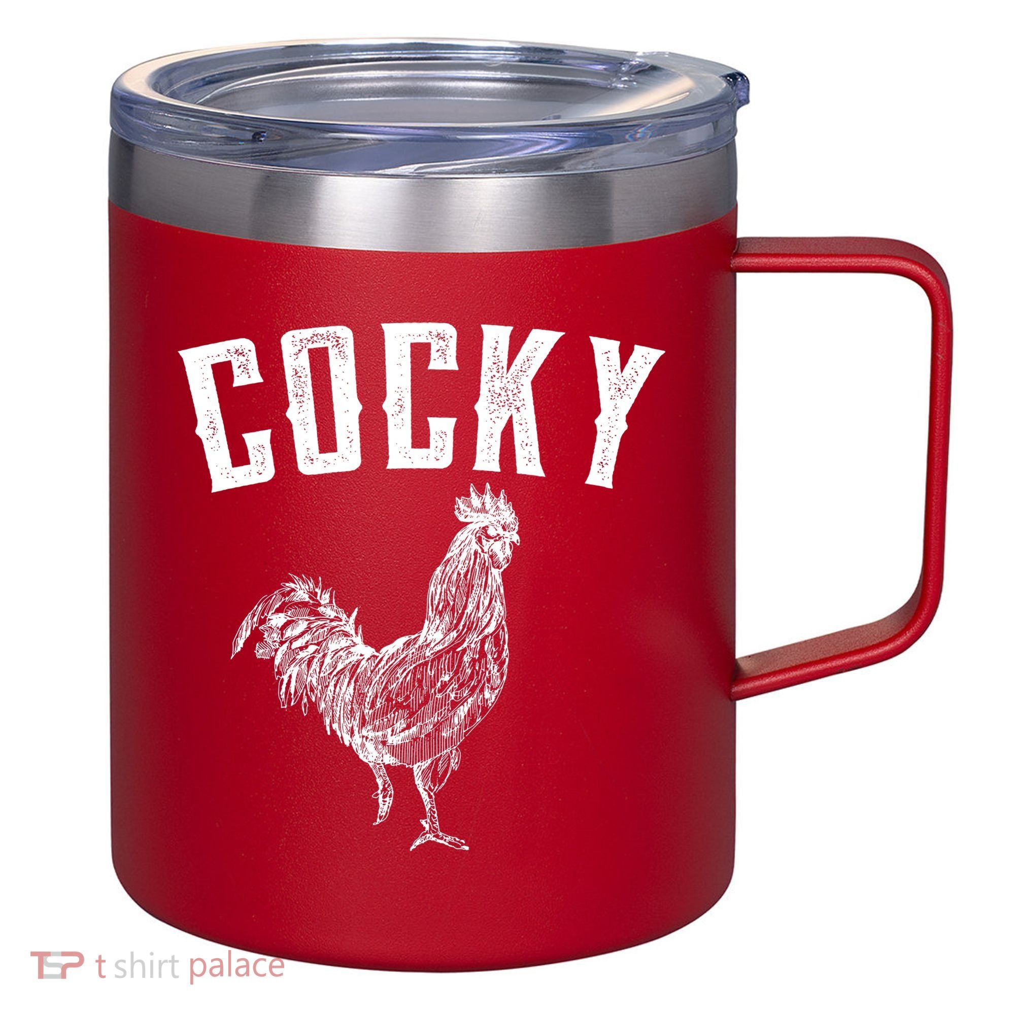 Cocky Rooster 12oz Stainless Steel Coffee Mug