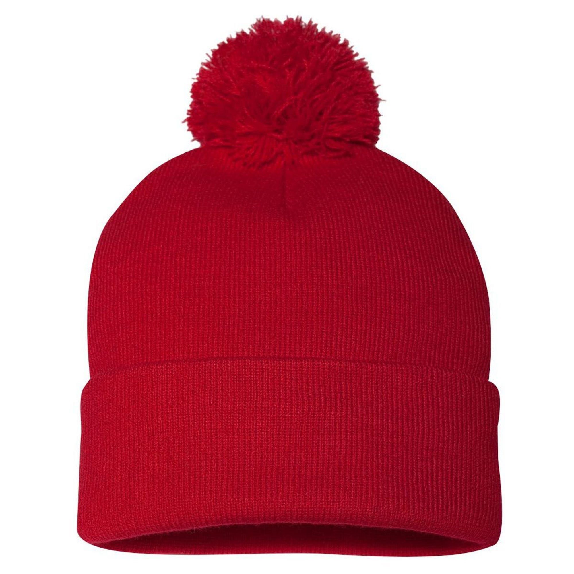 Cocky Rooster Pom Pom 12in Knit Beanie