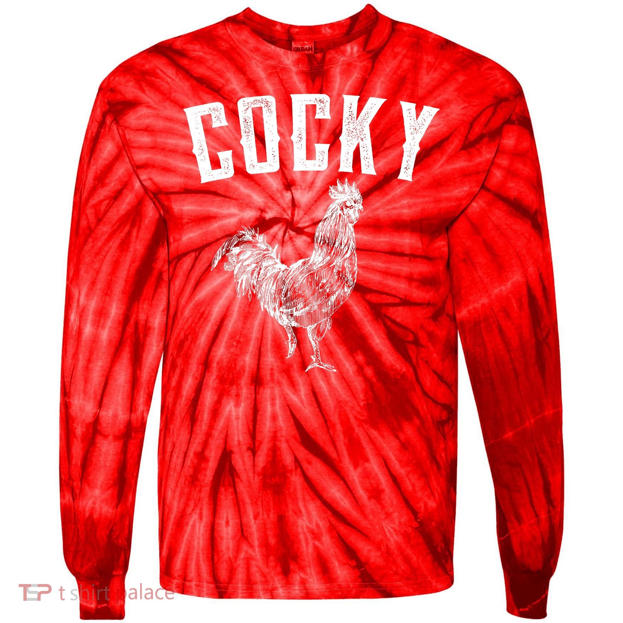 Cocky Rooster Tie-Dye Long Sleeve Shirt