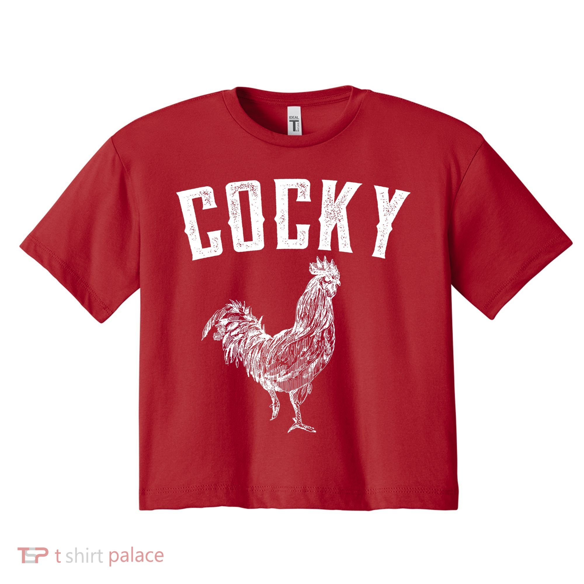Cocky Rooster Women's Crop Top Tee