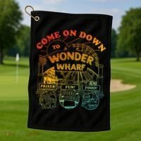 Come On Down To Wonder Wharf Prizes Fun Queezy Queen Food Golf Towel thumb 1