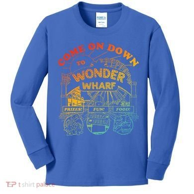 Come On Down To Wonder Wharf Prizes Fun Queezy Queen Food Kids Long Sleeve Shirt