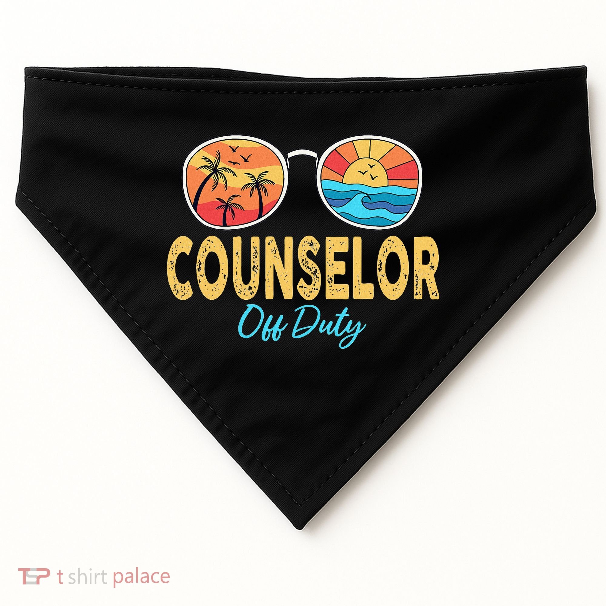 Counselor Off Duty Happy Last Day Of School Summer USA-Made Doggie Bandana