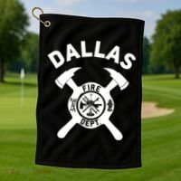 City Of Dallas Fire Departt Texas Firefighter Gift Golf Towel thumb 1