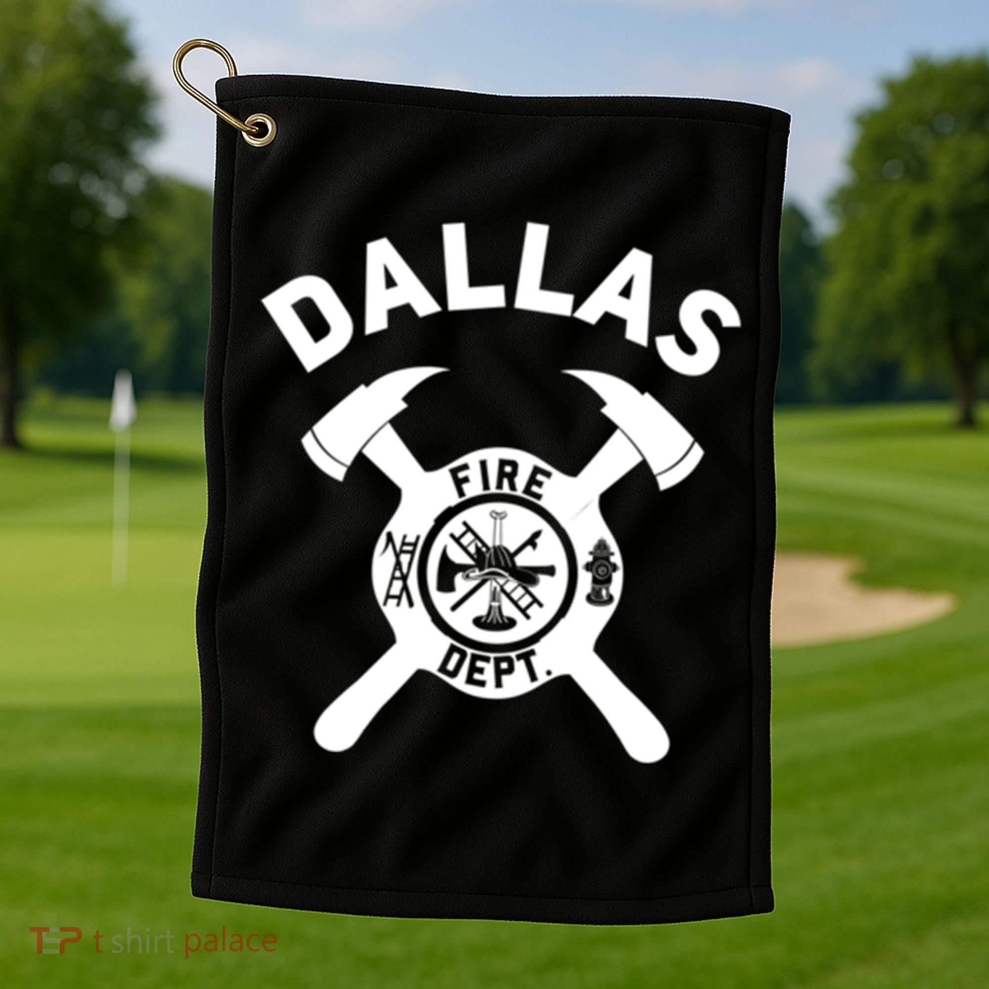 City Of Dallas Fire Departt Texas Firefighter Gift Golf Towel