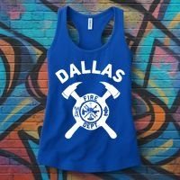 City Of Dallas Fire Departt Texas Firefighter Gift Women's Tank Top thumb 3
