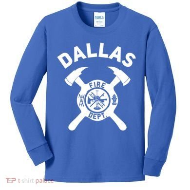 City Of Dallas Fire Departt Texas Firefighter Gift Kids Long Sleeve Shirt