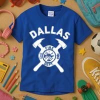 City Of Dallas Fire Departt Texas Firefighter Gift Kids T-Shirt thumb 3