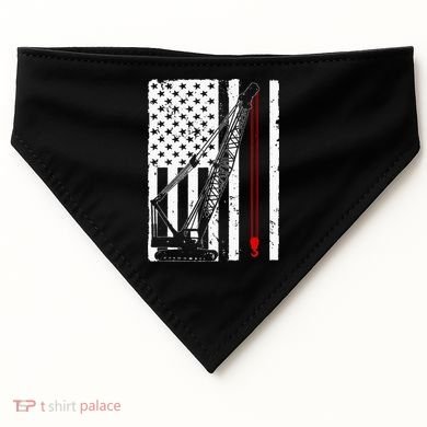 Crane Operator Design Us Heavy Equipment Crane Lover USA-Made Doggie Bandana