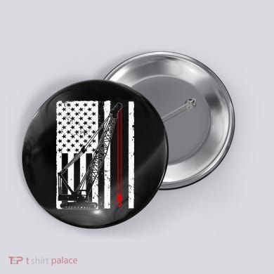 Crane Operator Design Us Heavy Equipment Crane Lover Button
