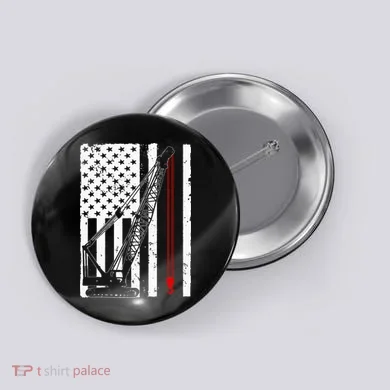 Crane Operator Design Us Heavy Equipment Crane Lover Button