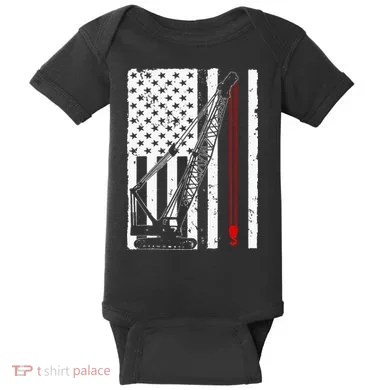 Crane Operator Design Us Heavy Equipment Crane Lover Baby Bodysuit