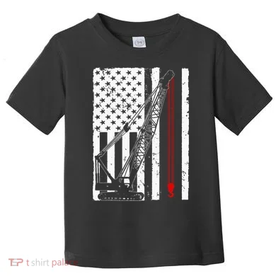 Crane Operator Design Us Heavy Equipment Crane Lover Toddler T-Shirt