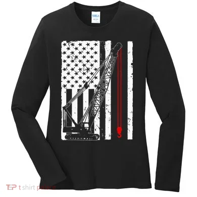 Crane Operator Design Us Heavy Equipment Crane Lover Women's Long Sleeve Shirt