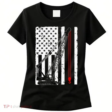 Crane Operator Design Us Heavy Equipment Crane Lover Women's T-Shirt