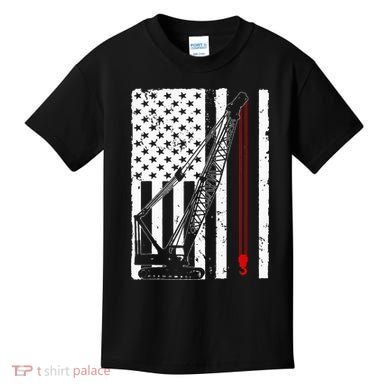 Crane Operator Design Us Heavy Equipment Crane Lover Kids T-Shirt