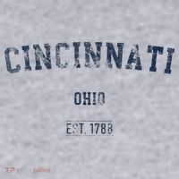Cincinnati Ohio Distressed Text Sport Style Women's Sweatshirt thumb 2