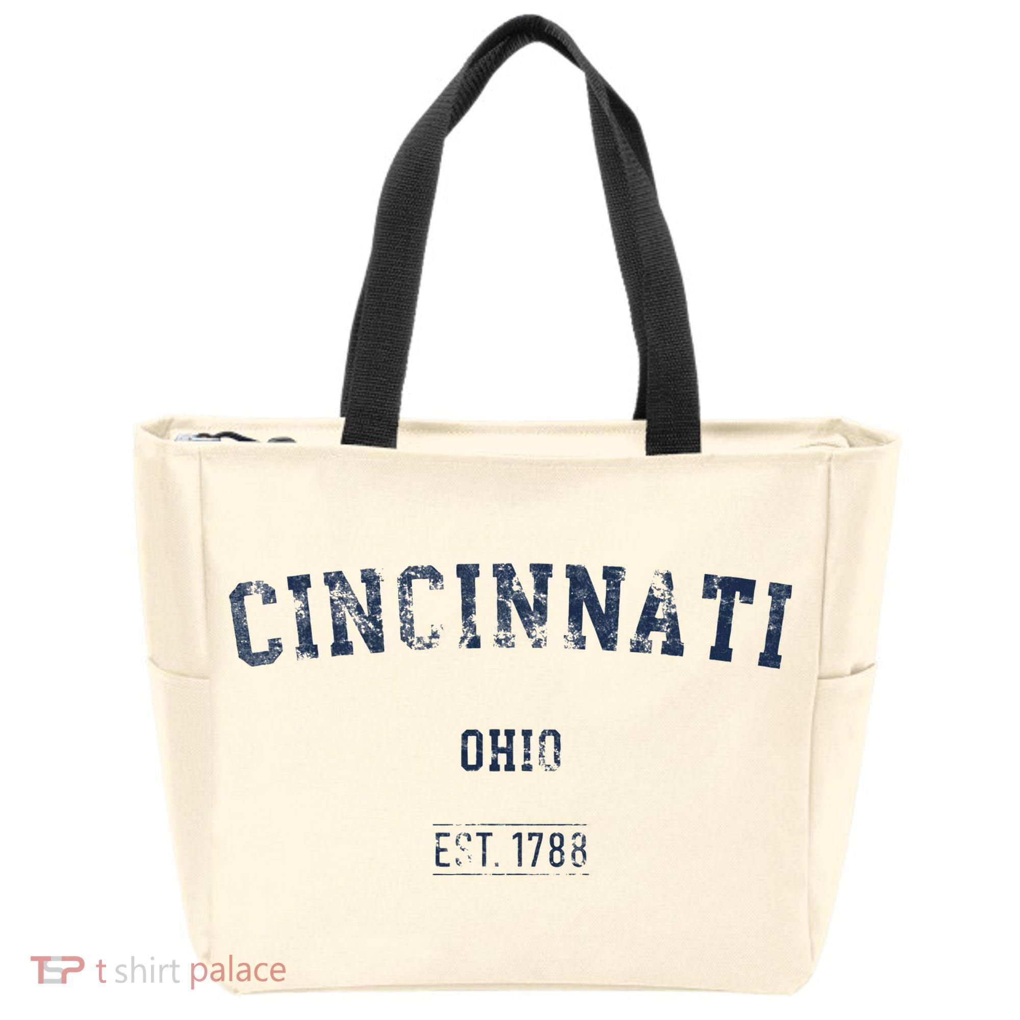 Cincinnati Ohio Distressed Text Sport Style Tote Bag
