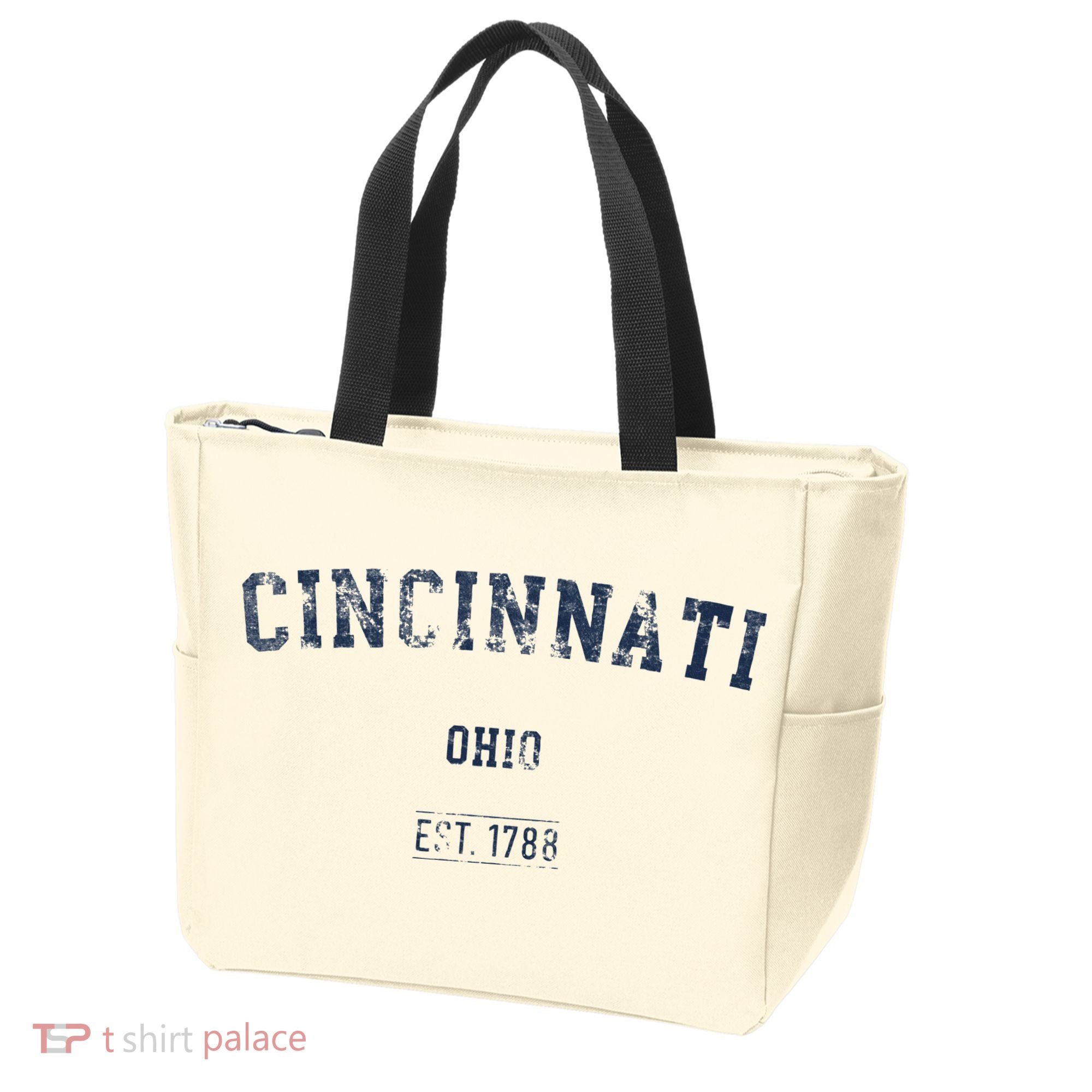Cincinnati Ohio Distressed Text Sport Style Tote Bag