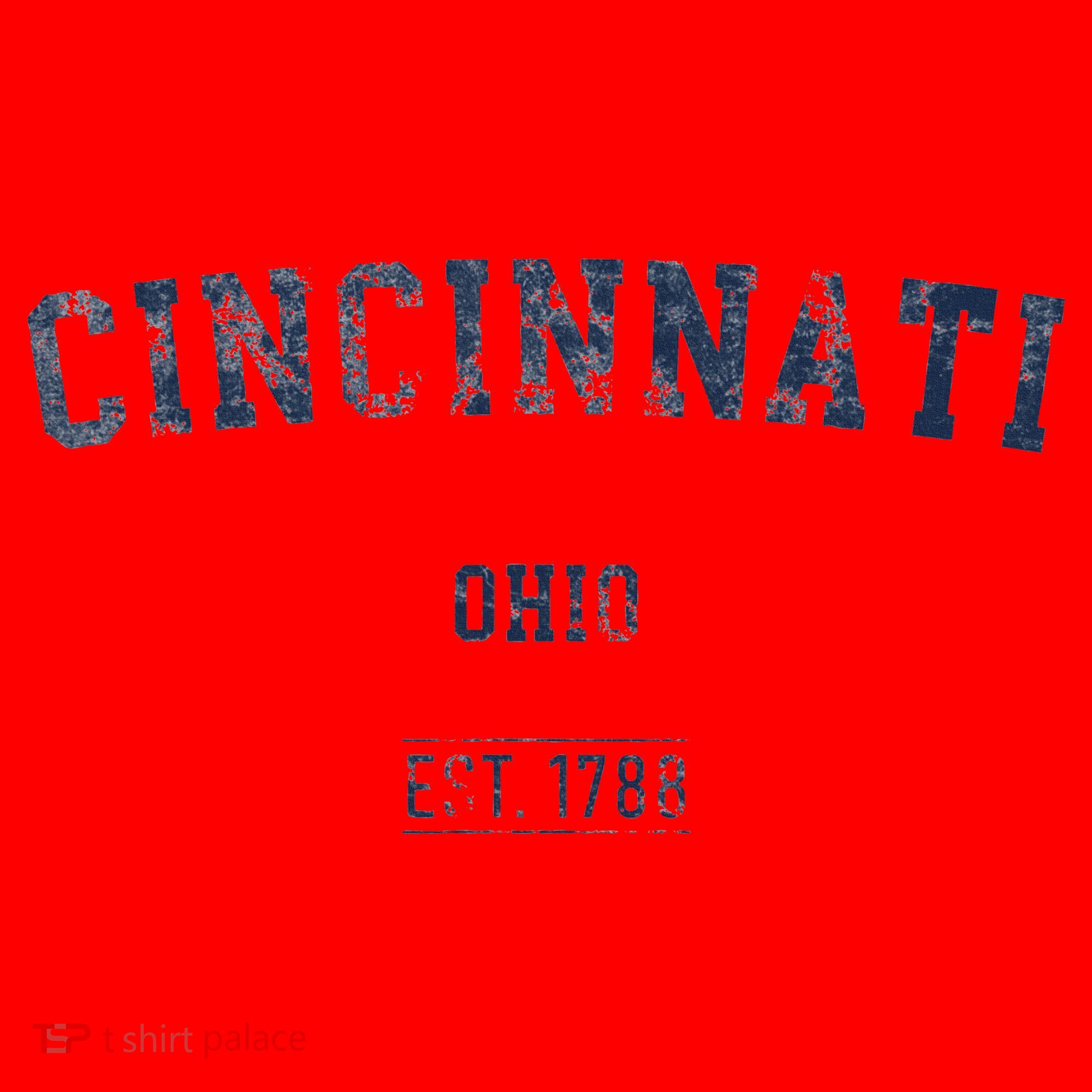 Cincinnati Ohio Distressed Text Sport Style Santa Hat