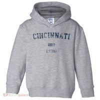 Cincinnati Ohio Distressed Text Sport Style Toddler Hoodie thumb 0