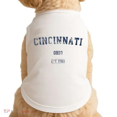 Cincinnati Ohio Distressed Text Sport Style Doggie Tank