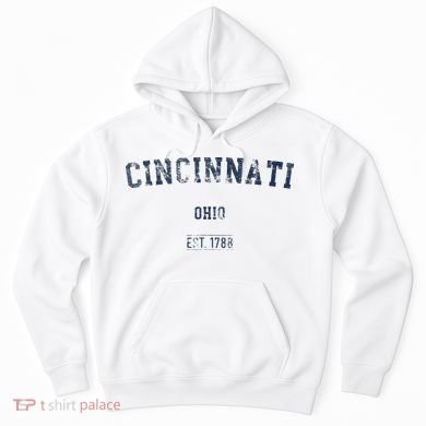 Cincinnati Ohio Distressed Text Sport Style Hoodie