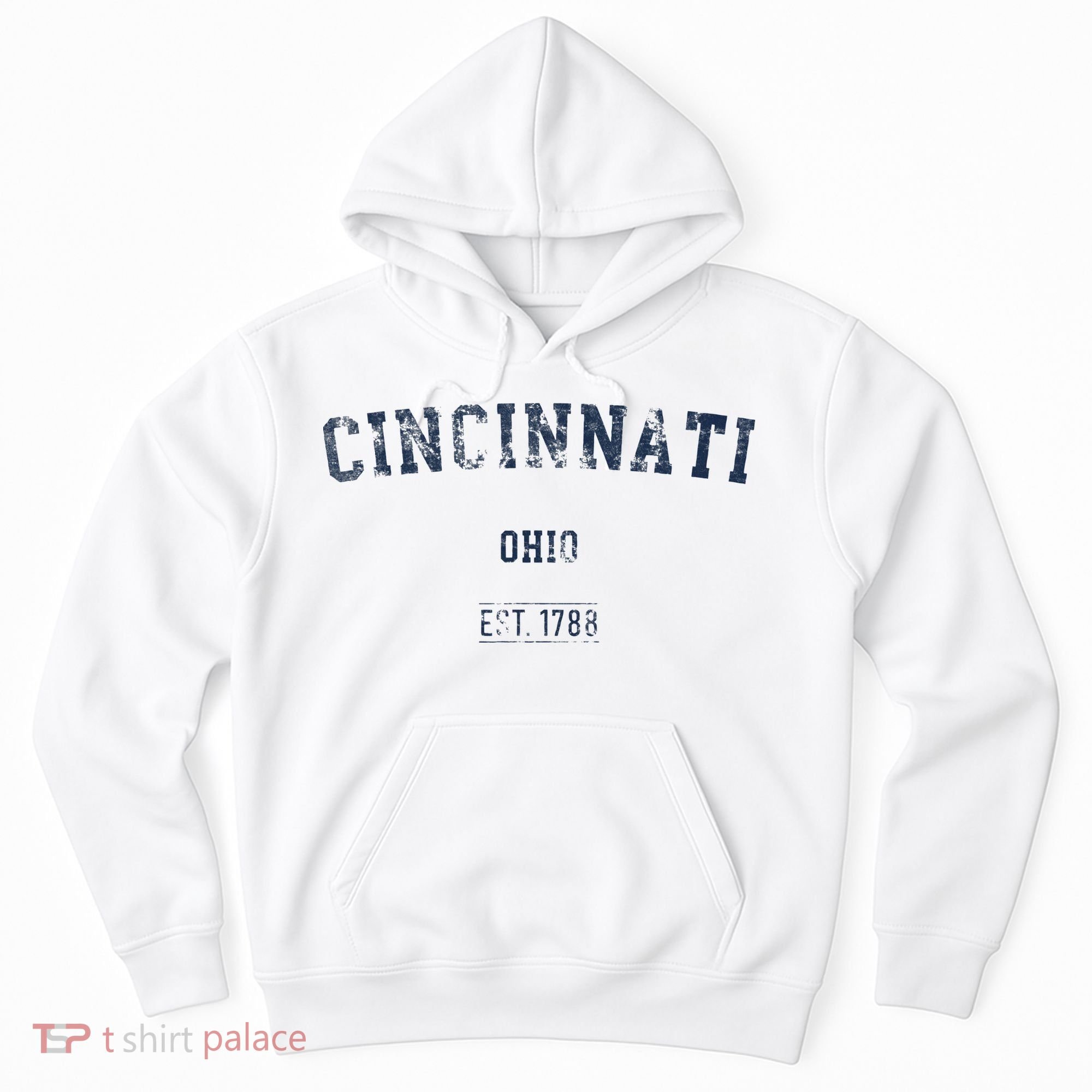 Cincinnati Ohio Distressed Text Sport Style Hoodie