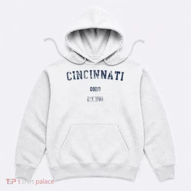 Cincinnati Ohio Distressed Text Sport Style Hoodie