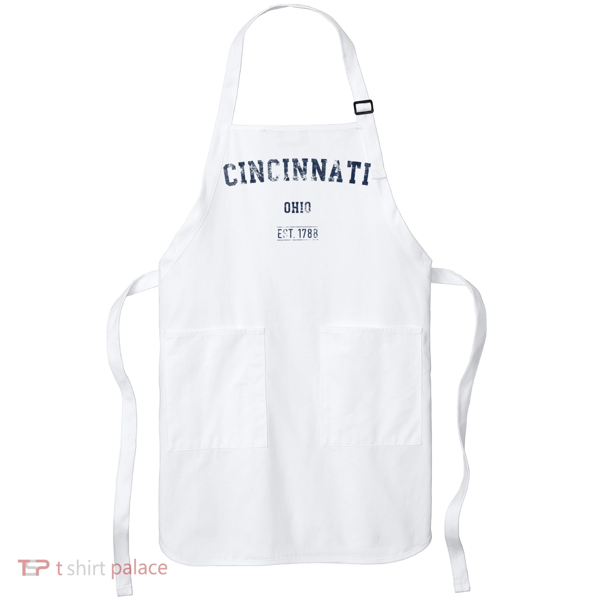 Cincinnati Ohio Distressed Text Sport Style Apron