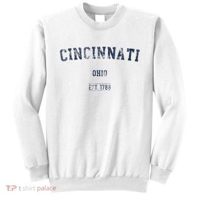 Cincinnati Ohio Distressed Text Sport Style Sweatshirt