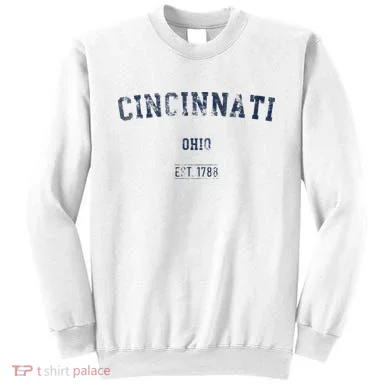 Cincinnati Ohio Distressed Text Sport Style Sweatshirt