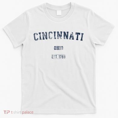 Cincinnati Ohio Distressed Text Sport Style T-Shirt