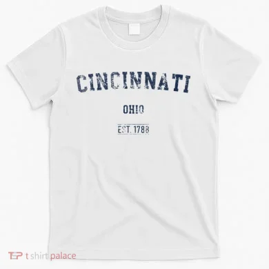 Cincinnati Ohio Distressed Text Sport Style T-Shirt