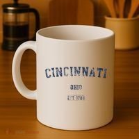 Cincinnati Ohio Distressed Text Sport Style Coffee Mug thumb 4