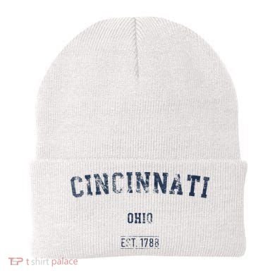 Cincinnati Ohio Distressed Text Sport Style Beanie