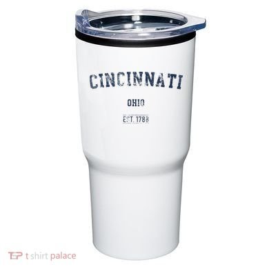 Cincinnati Ohio Distressed Text Sport Style Tumbler